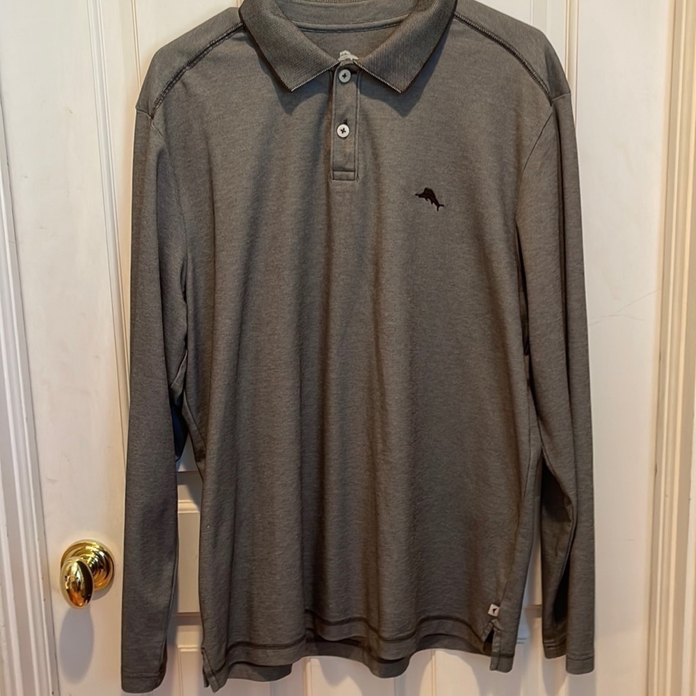 Tommy Bahama Hp Long Sleeve Shirt Black White